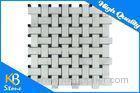 Eastern White Polished Basketweave Marble Mosaic Tiles Shower Floor / Flooring Tile Sheet