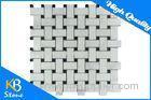 Eastern White Polished Basketweave Marble Mosaic Tiles Shower Floor / Flooring Tile Sheet