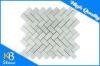 Herringbone White Carrara Mosaic Marble Tile Mesh Mounted for Kitchen or Shower Room