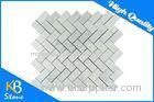 Herringbone White Carrara Mosaic Marble Tile Mesh Mounted for Kitchen or Shower Room