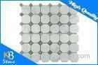 Carrara White Italian Carrera Marble Octagon Mosaic Tile Gray Dots 2 Inch Polished