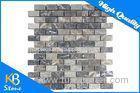 Modern Home Decoration Dark Emperador Tumbled Marble Tile Subway Pattern Mosaic Tiles