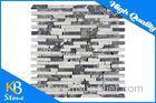 Tumbled Dark Emperador Mixed White Strip Marble Mosaic Floor Tile for Kitchen Backsplash Tiles