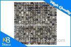 Polished Square Brown Dark Emperador Mosaic Marble Wall Tile Meshed on 12