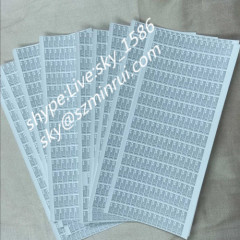 Date Printed Rectangle Customized Mobile Phone Sticker Paper with Strong Unremovable Adhesive