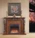 Antique Solid Wood Fireplace 750w 1500w , Oak Electric Fireplace With Mantel