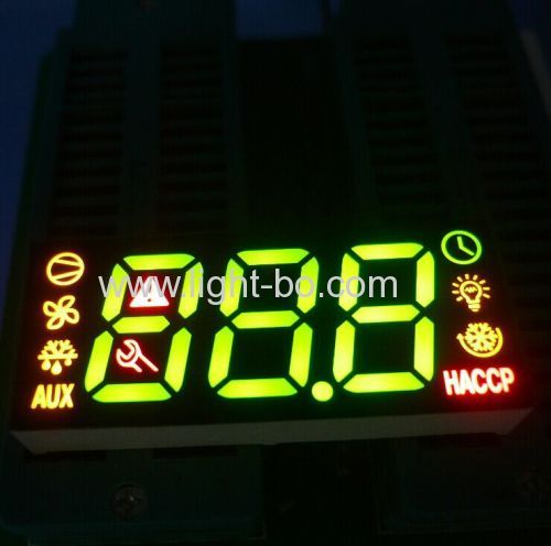 Amarelo 0.54Triple Digit LED de 7 segmentos de exibição personalizada Vermelho / Verde / para resfriamento