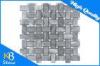Polished Italy Grey Basketweave Marble Mosaic Tile For Home or Hotel Wall Flooring