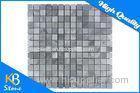 Polishing Italy Grey Square Marble Wall Tiles / Waterjet Mosaic Sheets 305 x 305mm