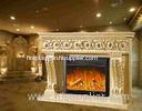 Fake Flame Antique European Electric Fireplace Remote Control Support Resin / HDF Material