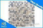 Mixed Colour Travertine Mosaic Tile Square Shape Home Decoration Wall / Flooring Tiles