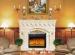 Resin White Painted Freestanding Electric Fireplace , Flame Fireplace Heaters