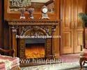 Villa Bedroom Classical Antique Decorative Fireplace , LED Electric Fireplace