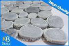 M033 Italy Gray Polished Pebble Stone Mosaic Tile For Outdoor Wall Decoration Materials