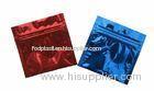 Blue Red Mini Aluminium Foil Packaging Bags , Standing Zipper Small Pouch