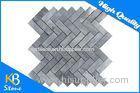 1" X 3" Modern Design Herringbone Marble Stone Mosaic Wall Tile For Kitchen / Bathroom