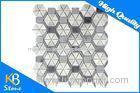 Irregular Shape Waterjet Marble Mosaic Polished Mixed Colour Tile Italy Grey Indoor Outdoor Use