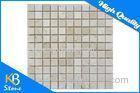 Interior Home Decoration Cream Marfil Marble Polished Square Shape Tile / Stone Mosaic Tiles