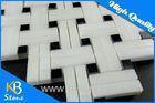 Basketweave Polished China White Marble Mosaic Tiles For Bathroom / Kitchen / Pool