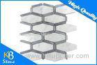 Nature Stone Hexagon Marble Mosaic Tiles White Mixed Grey Flooring Tile 12 x 12 Inch