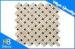 Modern Decorative Basketweave Cream Marfil Marble Mosaic Tile Mixed Brown Dots 10mm