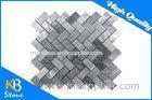 Herringbone Waterjet Marble Mosaic Backsplash Tile Italy Grey for Bathroom Tiles / Counter Top