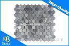 Italy Grey Flooring Hexagon Marble Mosaic Tiles for Backsplash / Shower Wall Building Material