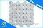 Hexagon Polished Marble Mosaic Tiles Bianco Carrara White Flooring Tile Indoor / Outdoor Use