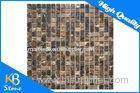 3/5 x 3/5 Inch Dark Emperador Marble Sqaure Polished Mosaic Tile for Home / Hotel Decor