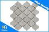 Wooden Grey Polished Marble Mosaic Tiles Lantern Shape , 10mm Bathroom Wall Tiles