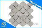 Wooden Grey Polished Marble Mosaic Tiles Lantern Shape , 10mm Bathroom Wall Tiles