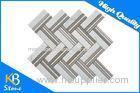 Herringbone Wooden Gray Tumbled Mosaic Wall Decor Tile / Marble Decorative Wall Tiles