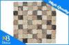 Dark Emperador / Cream Marfil Travertine Mosaic Marble Tile Meshed on 12&quot; X 12&quot; for Flooring