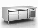 Double Door Kitchen Refrigeration Stainless Steel Under Counter Freezer Work Bench 170L