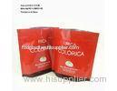 Lamination Material Red Resealable Plastic Bags With Tear Notch , Foil Stand Up Pouches