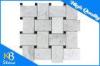 Decorative Italian Bianco Carrara White Marble Basketweave Mosaic Wall Tile With Black Dots
