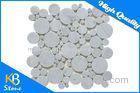 Professional Irregular Round White Carrara Marble Tile Meshed on 12" x 12" Wall Decoration