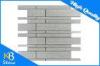 Home Decoration Wooden Grey Marble Polished Irregular Shape Mosaic Tiles Bathroom Use