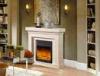 European 1.2m Imitation Marble Fireplace With Decorative Flame White