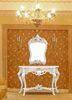 French Antique Wooden Indoor Console Table with Mirror White Color