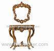 European Style Antique Wooden Console Table with Mirror Luxury Decoration
