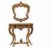 European Style Antique Wooden Console Table with Mirror Luxury Decoration