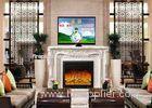 Home Living Room Furniture White Freestanding Electric Fireplace And TV Stand