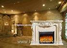 Ivory White Fake Flame European Electric Fireplace With Remote Control