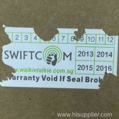 Printed Permanent Adhesive Tamper Proof Seals Sticker to Ensure Security Evident of Products