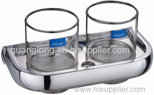 double tumbler holder chrome brass