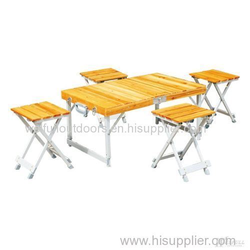 Outdoor FIR wooden picnic table set
