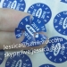 Custom Small Round Date Destructible Warranty Stickers Blue Round Dia 15mm Self Adhesive Warranty Label