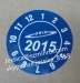 Self Adhesive Customized Vinyl Sticker Blue Round Calibration Labels with Date and Special Logo