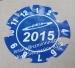 Self Adhesive Customized Vinyl Sticker Blue Round Calibration Labels with Date and Special Logo